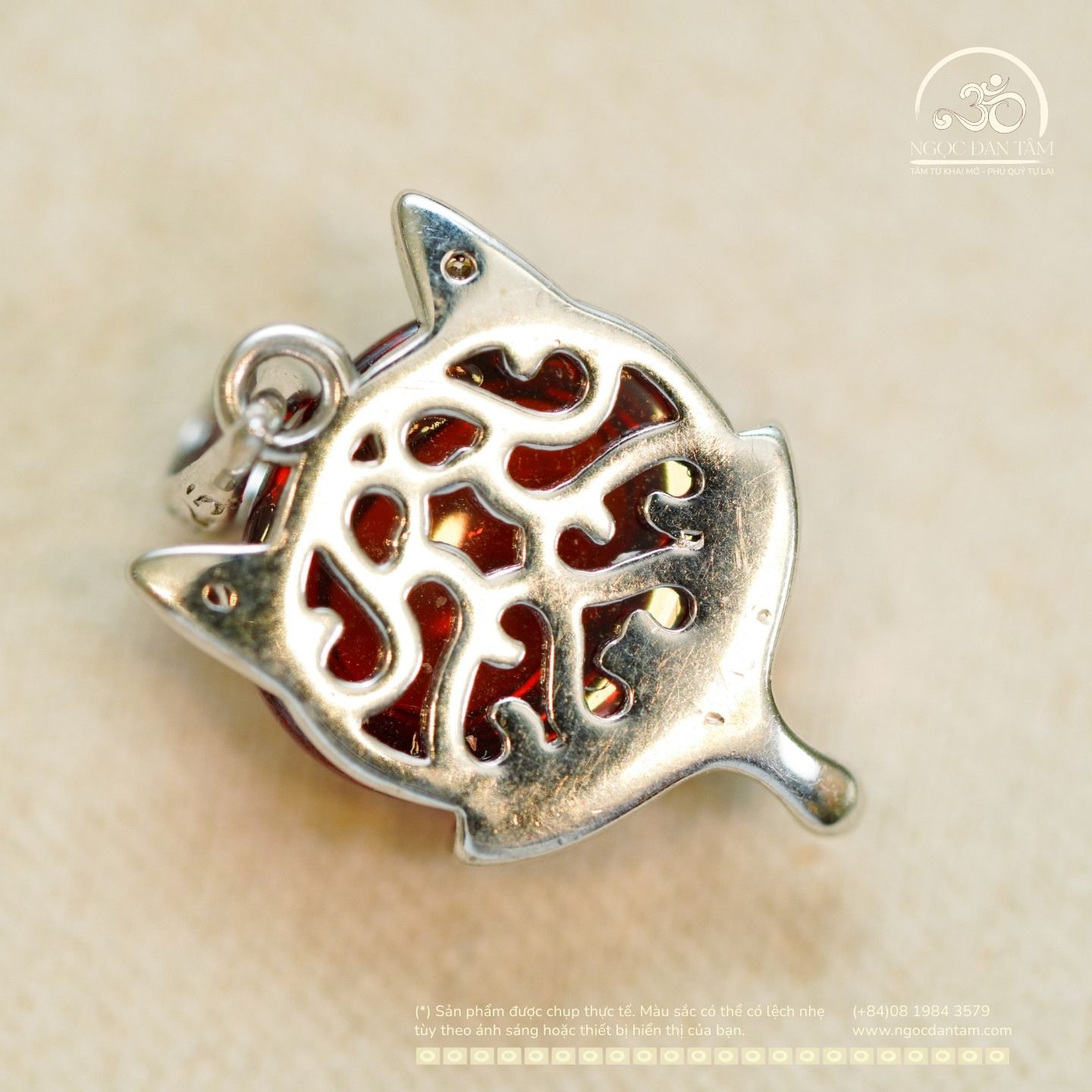  Mặt dây chuyền Hồ Ly Đá Đỏ 12,14mm - Bạc 925 Cao Cấp 