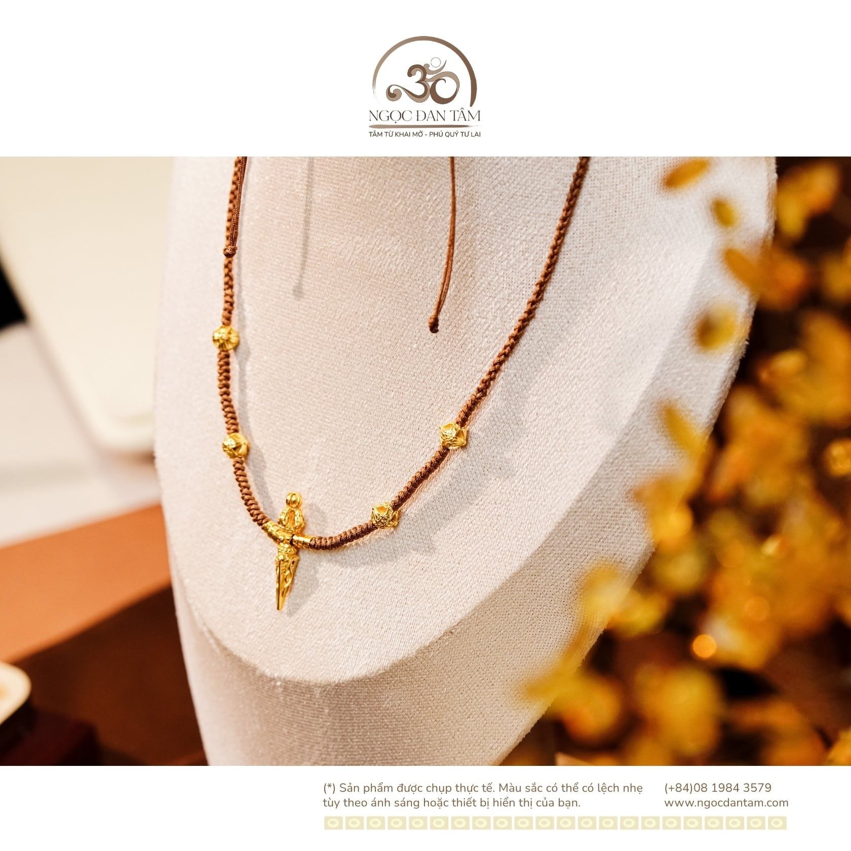  Vòng Tay Thắt Dây Charm Kim Cang Tháp + Vòng Cổ Thắt Dây Charm Dao Phổ Ba 