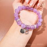  Vòng Tay Song Tâm ( Thạch Anh Tím Lavender 10mm 5A ) 