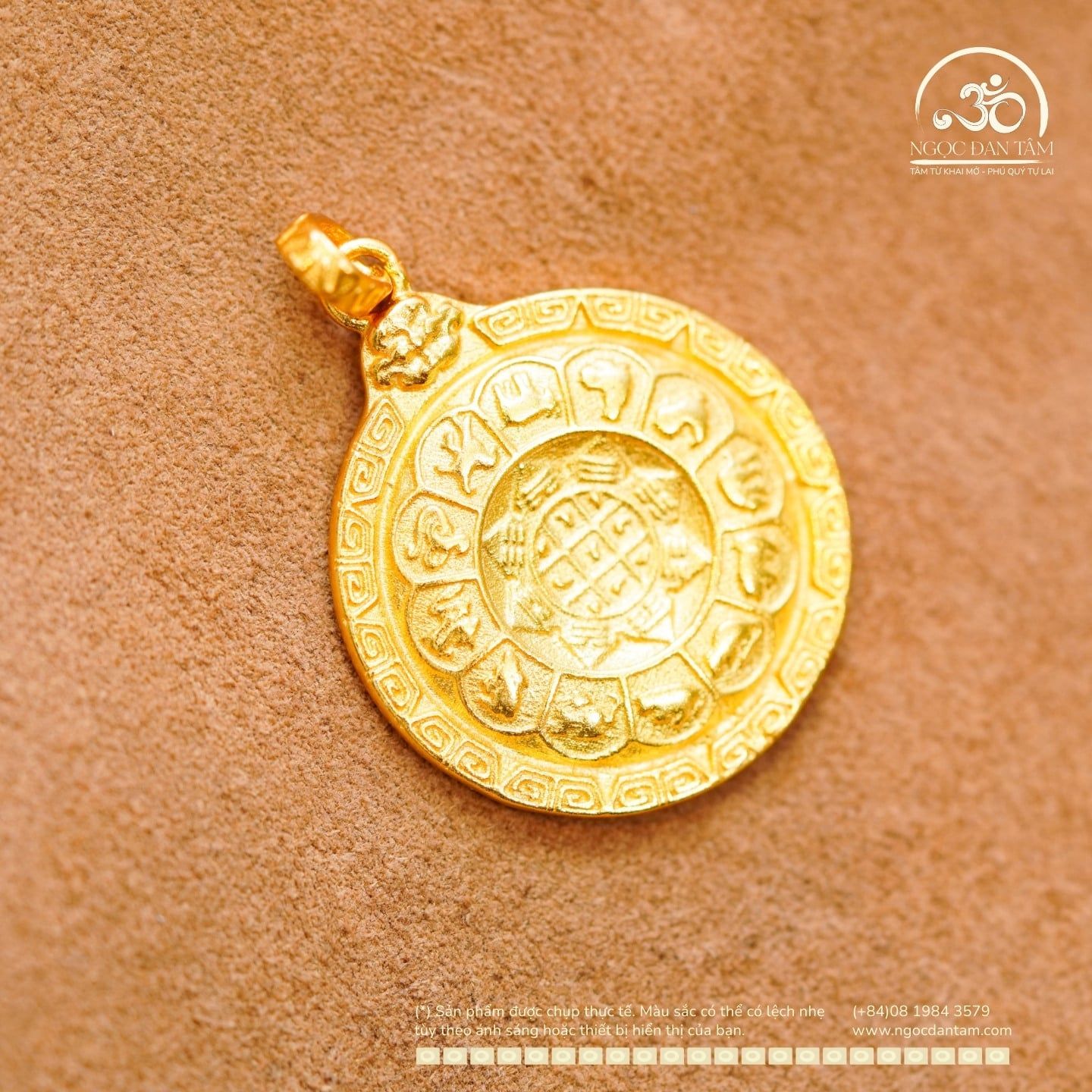  MDC Văn Thù Cửu Cung 8 Hướng 19,75mm - Bạc 925 Mạ Vàng Cao Cấp 