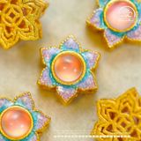  Charm Hoa Nhụy Hồng 10,84mm - Kim Loại Mạ Vàng Cao Cấp 