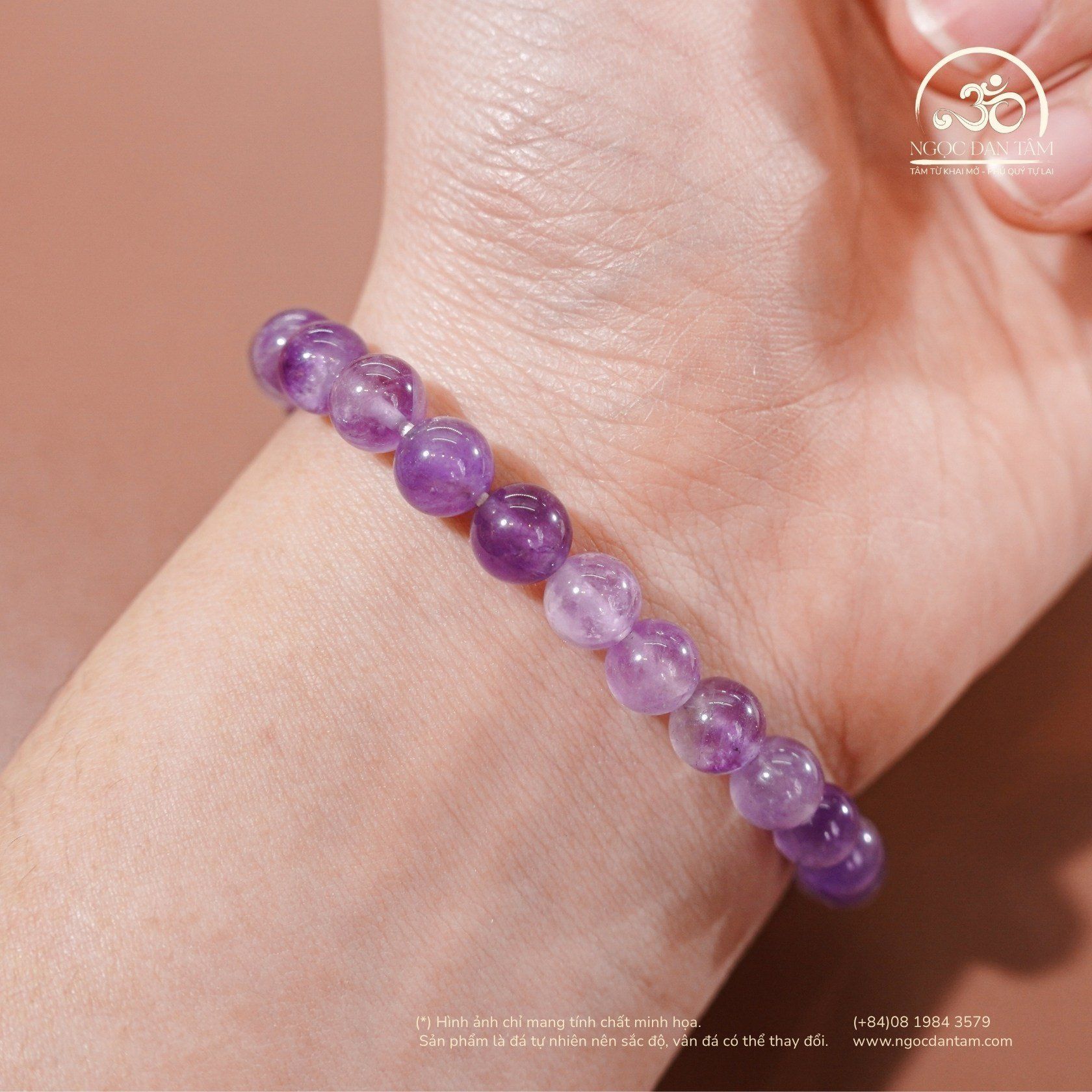  Vòng Tay Thạch Anh Tím 6mm 2A 