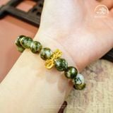  Vòng Tay Mắt Rồng Xanh Phối Charm Chùy Kim Cang 10mm 2A 