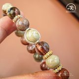  Vòng Tay Đá Gỗ Hóa Thạch 10mm 2A Phối Charm 