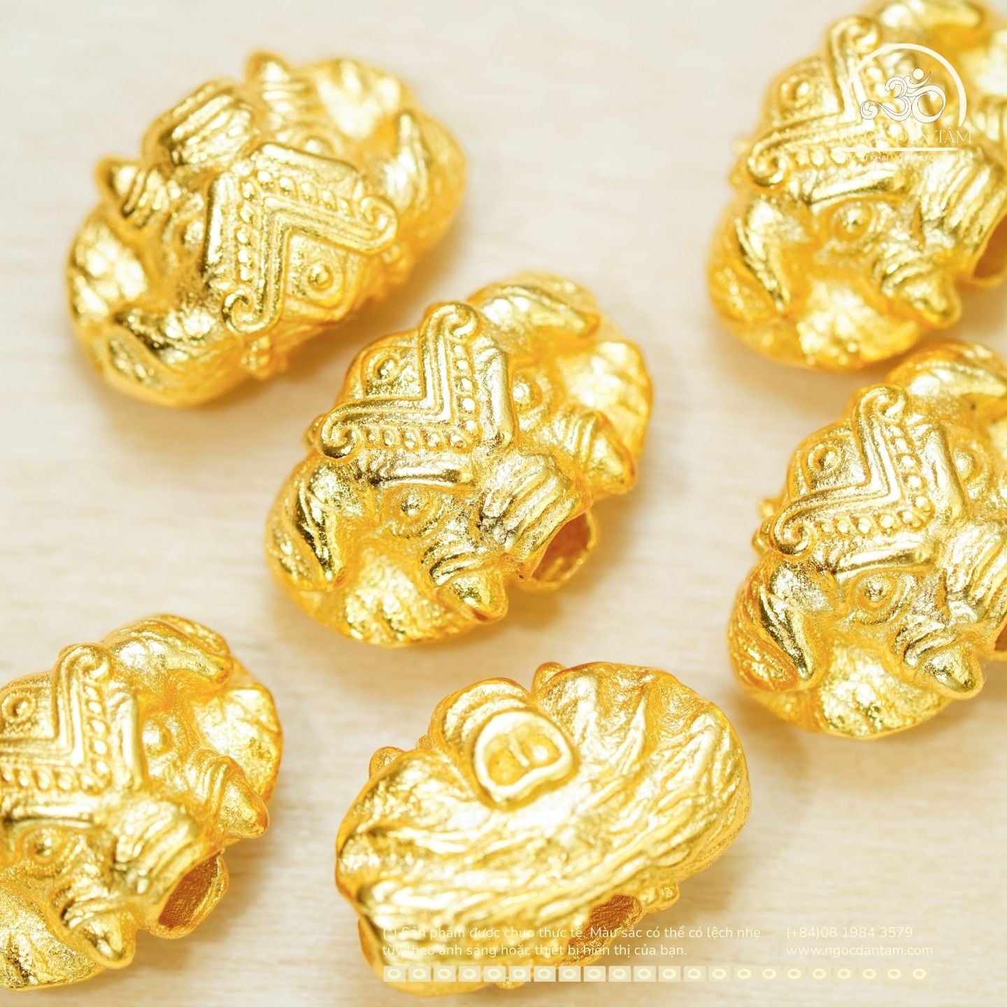  Charm Đầu Voi 8mm - Bạc 925 Mạ Vàng Cao Cấp 