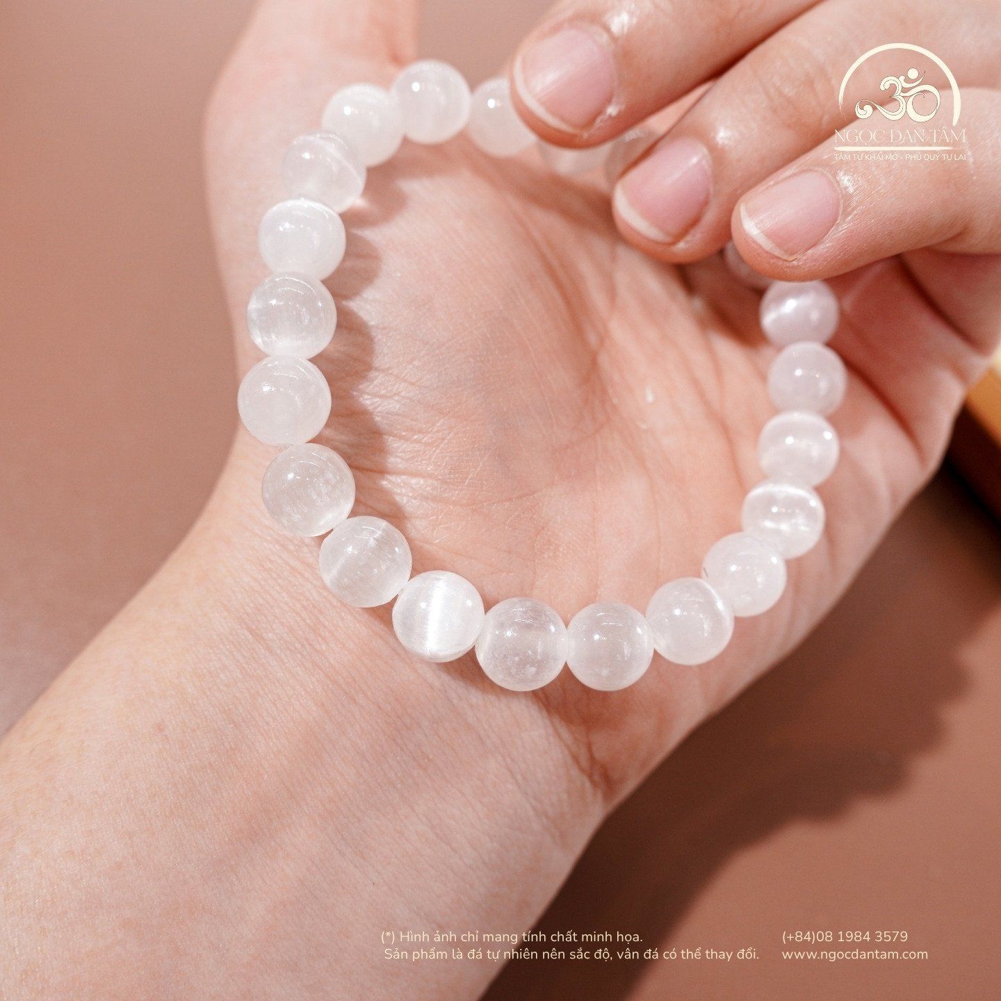  Vòng Tay Selenite 8mm - 10mm 3A 