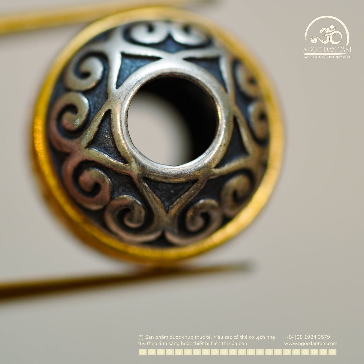  Charm Thái Tuế (Lớn) 12,42mm - Bạc 925 Mạ Vàng Cao Cấp 