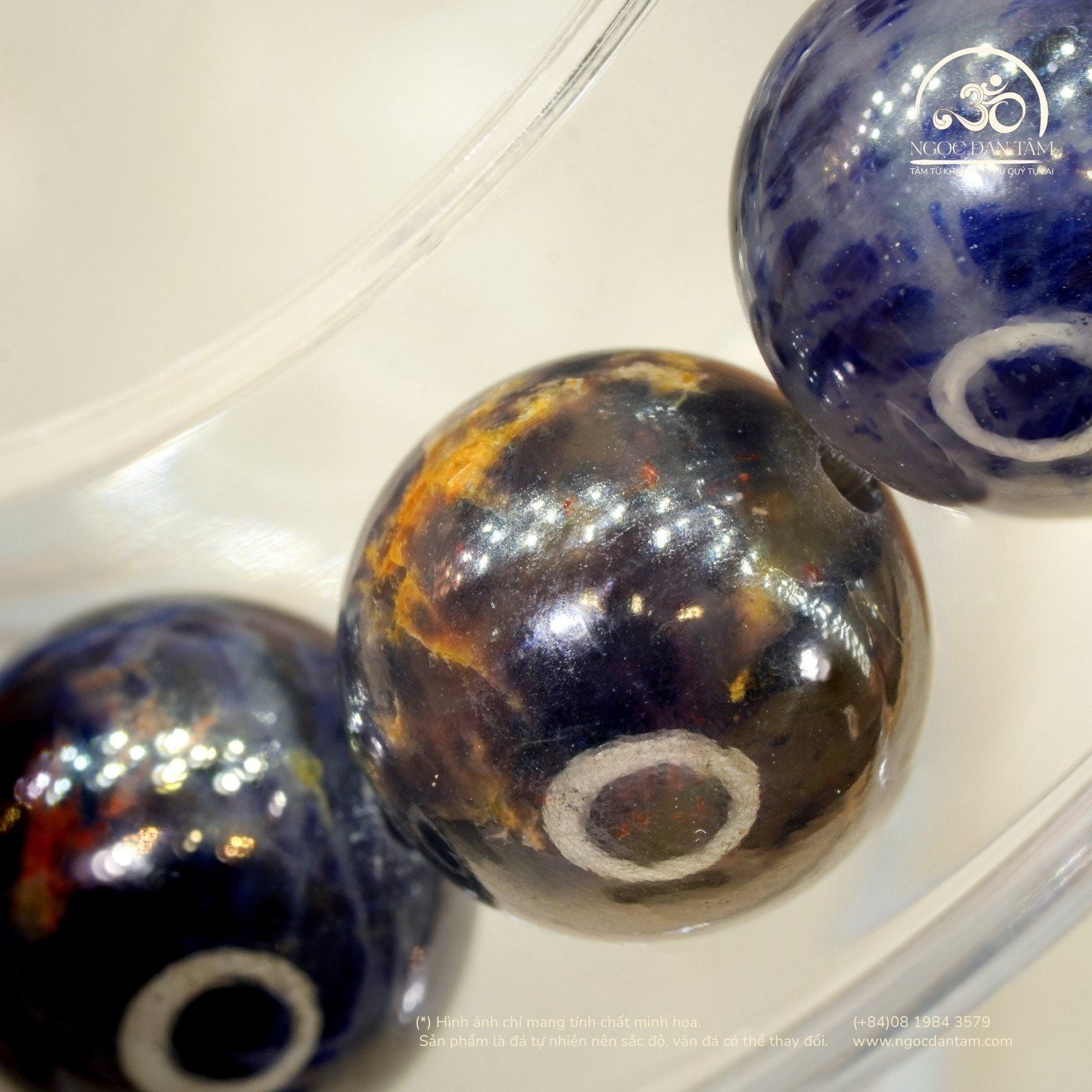  Vòng Tay Đá Sapphire Việt Nam 12mm 