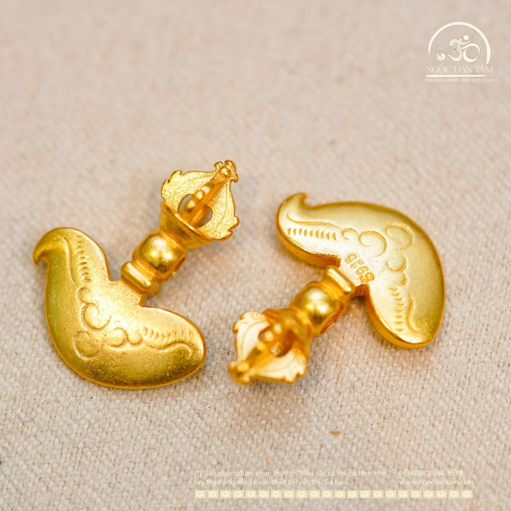  Charm Rìu Kim Cang - Bạc 925 Mạ Vàng Cao Cấp 