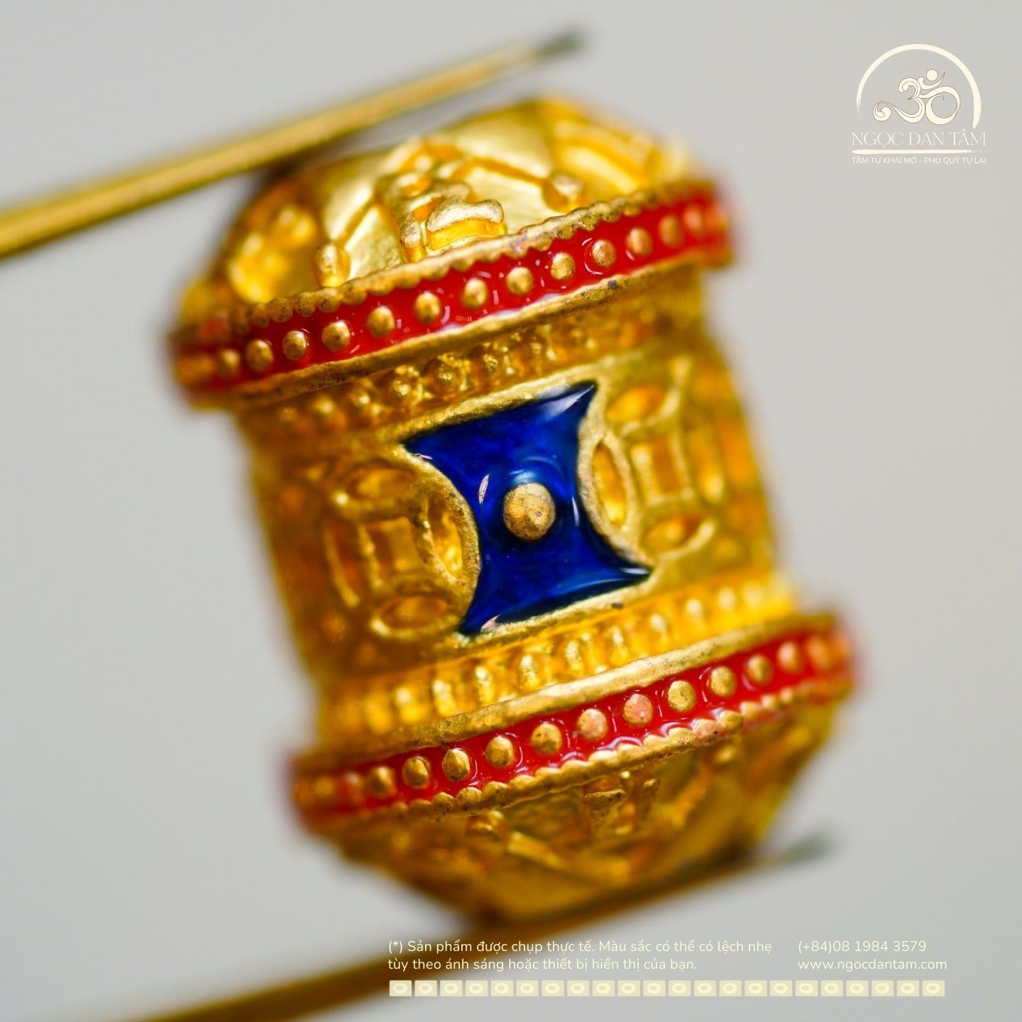  Charm Vạn Phúc 12,79mm - Kim Loại Mạ Vàng Cao Cấp 