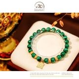  Vòng Tay Khổng Tước 8mm 3A Phối Charm Bánh Xe Pháp Luân 