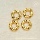  Charm Tròn Xoắn Dẹp Nhỏ 6.59mm - Bạc 925 Mạ Vàng Cao Cấp 