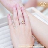  Nhẫn Bạc 925 Đính Đá Thạch Anh Vàng 8x10mm 