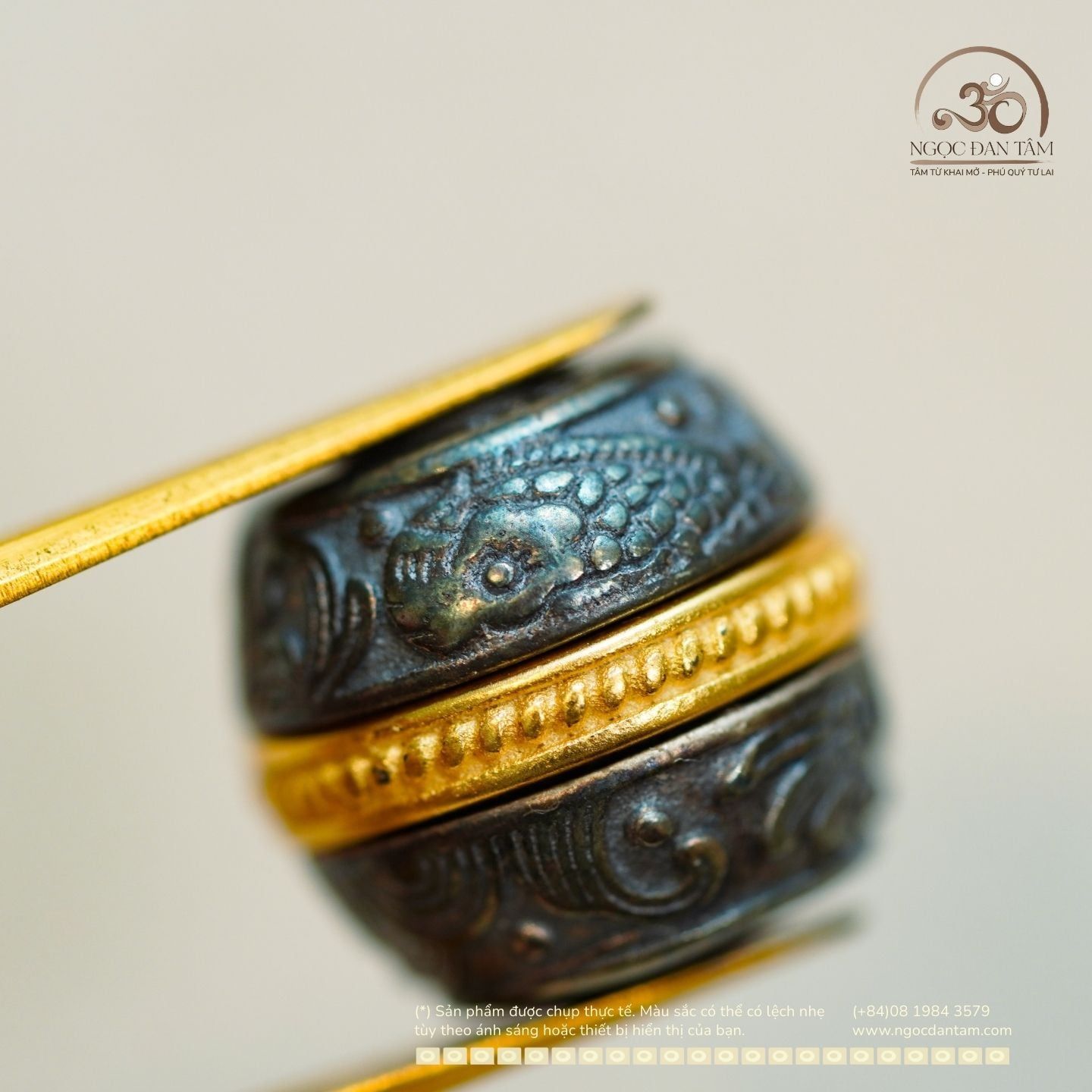  Charm Dao Phổ Ba 4 Mặt (Phurpa) 12,8 - Bạc 925 Mạ Vàng Cao Cấp 