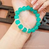  Vòng Tay Đá Amazonite 10mm 8A Phối Charm Cỏ 3 Lá 
