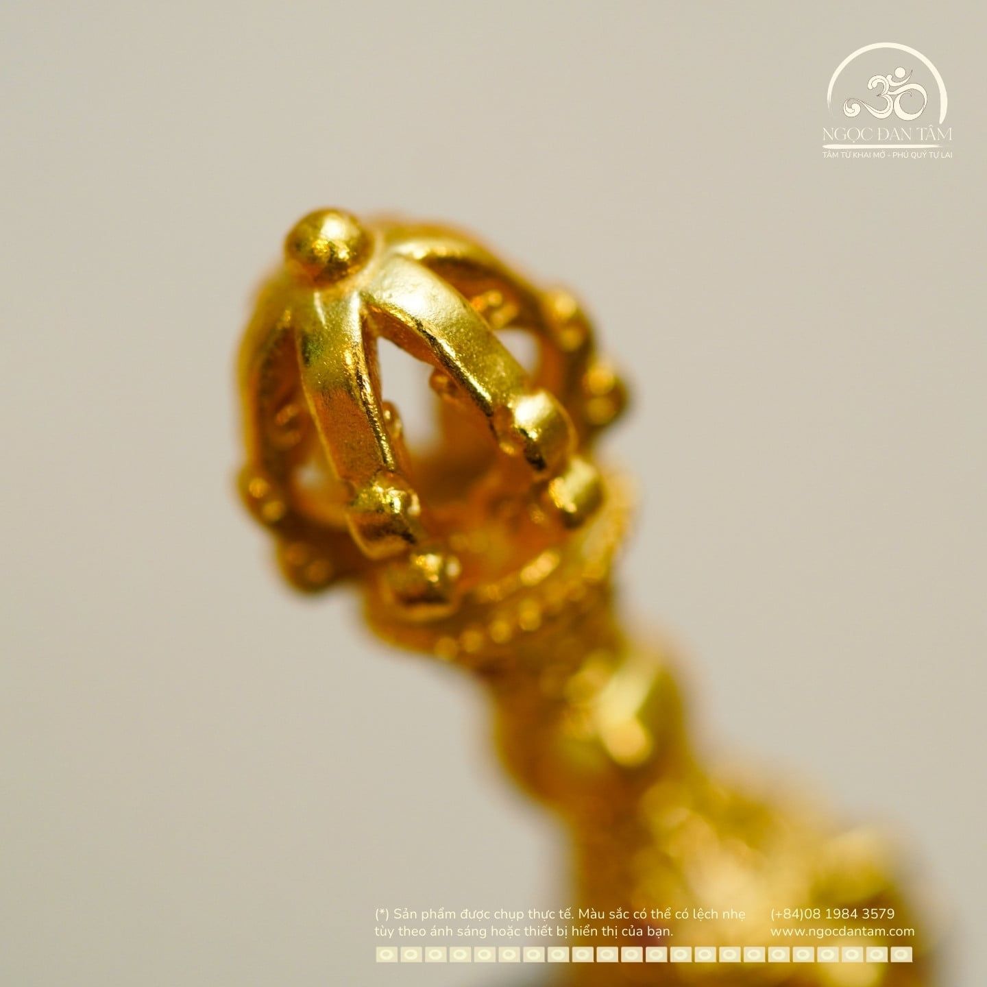  Charm Chày Kim Cang (lớn) - Bạc 925 Mạ Vàng Cao Cấp 