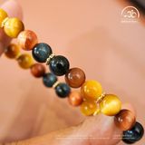  Vòng Tay Đá Mắt Hổ Tam Tài 8mm 5A Phối Charm (1) 