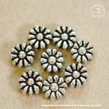  Charm Đệm Hoa Cúc 6mm - Bạc Cao Cấp 