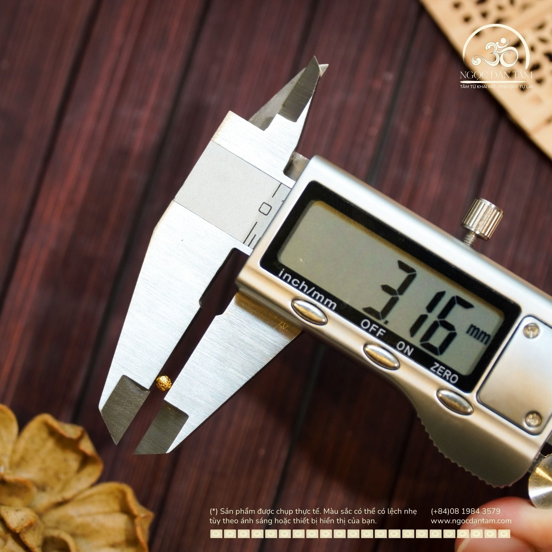  Charm Bi Hoa Sen 3.16mm - Bạc Mạ Vàng 