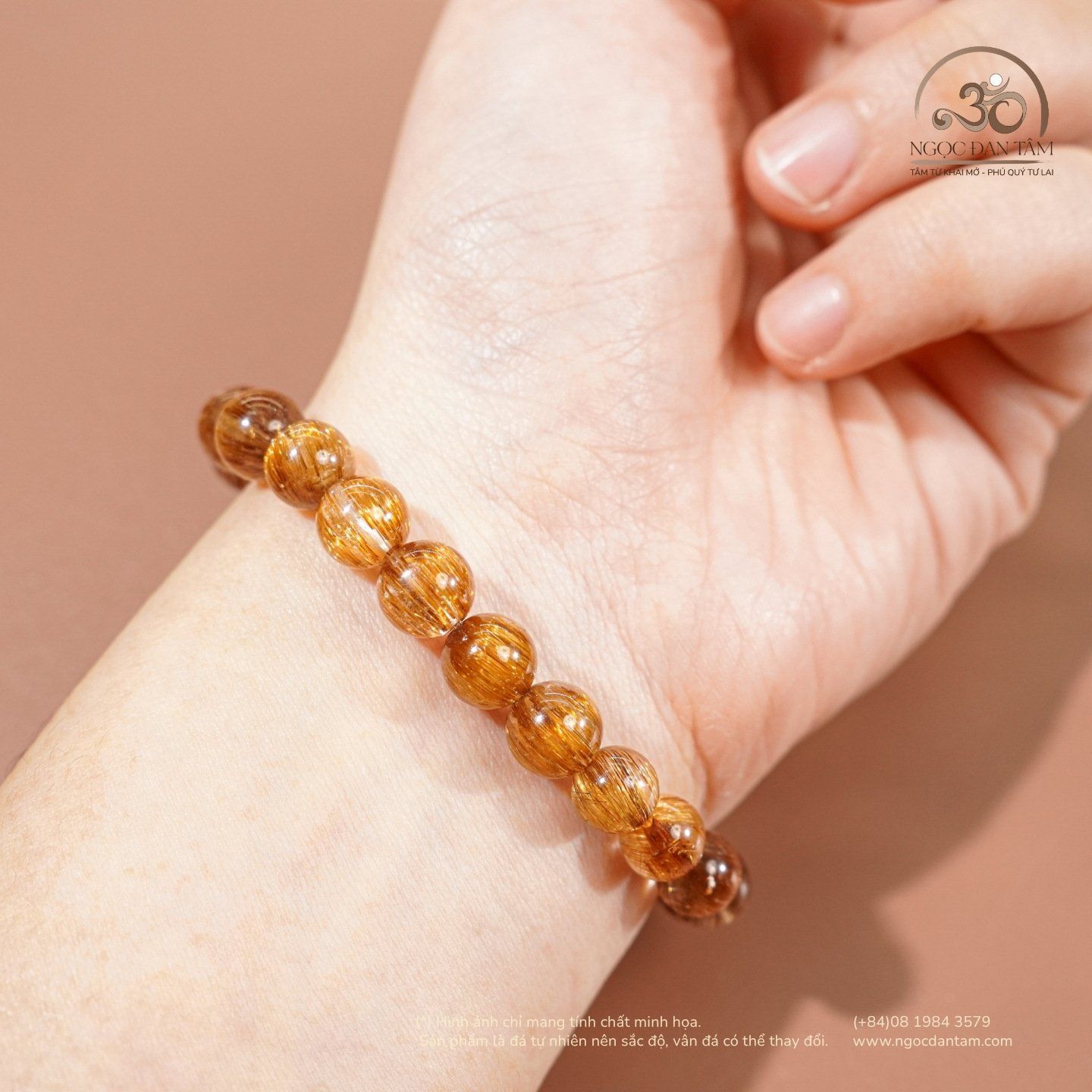  Vòng Tay Tóc Nâu Đồng Trục VVIP 8mm 