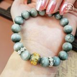  Vòng Tay Mắt Chim Ưng Xám 6A-10mm Phối Charm Lục Tự 