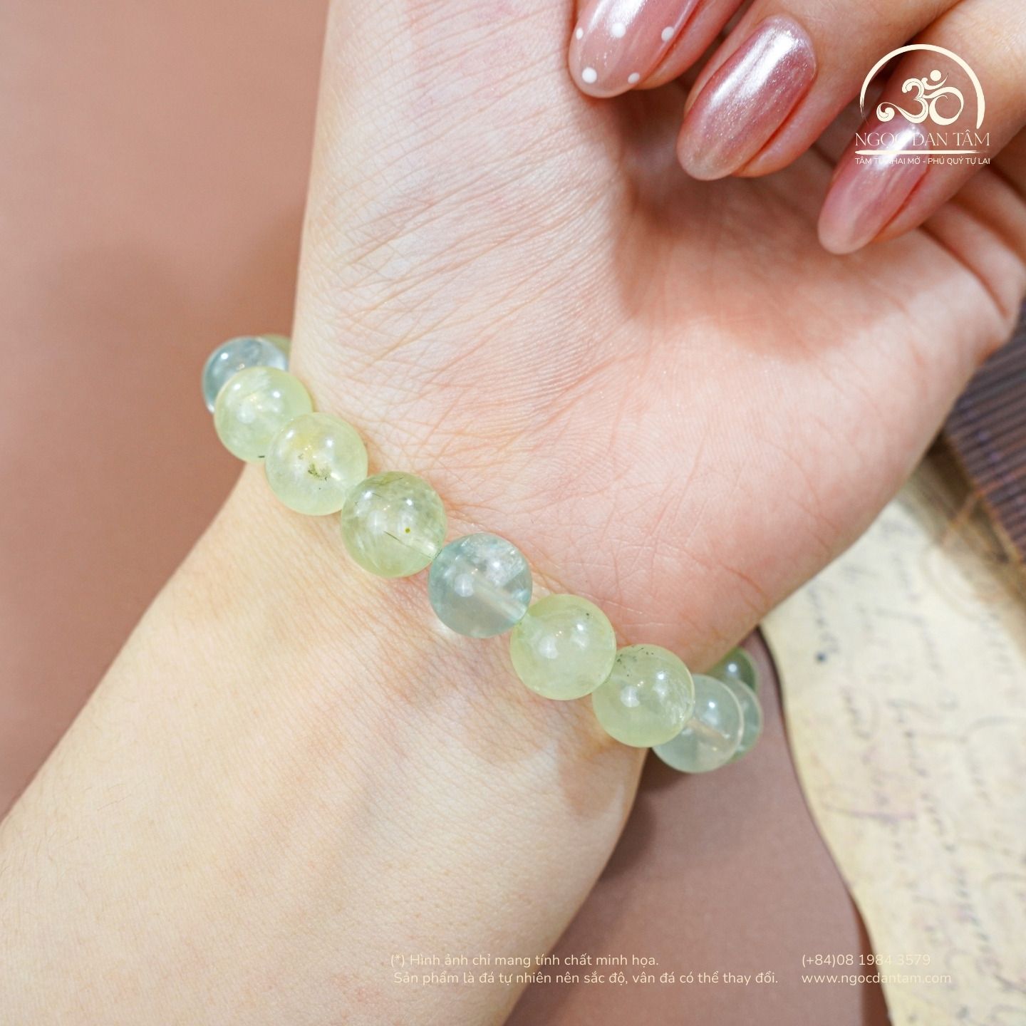  Vòng Tay Đá Prehnite 10mm 2A 