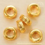  Charm Đệm Tròn Chữ Vạn Nhỏ 7mm - Bạc 925 Mạ Vàng Cao Cấp 