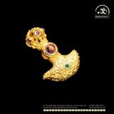  Charm Mỏ Neo Đính Đá Hồng 13mm - Bạc 925 Mạ Vàng Cao Cấp 