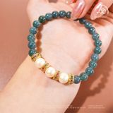  Vòng Tay Ngọc Hòa Điền Phối 7mm 2A Ngọc Trai Trắng 8mm 