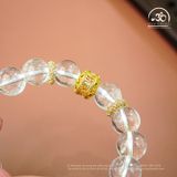  Vòng Tay Đá Thạch Anh Trắng 2A - 10mm  Phối Charm 