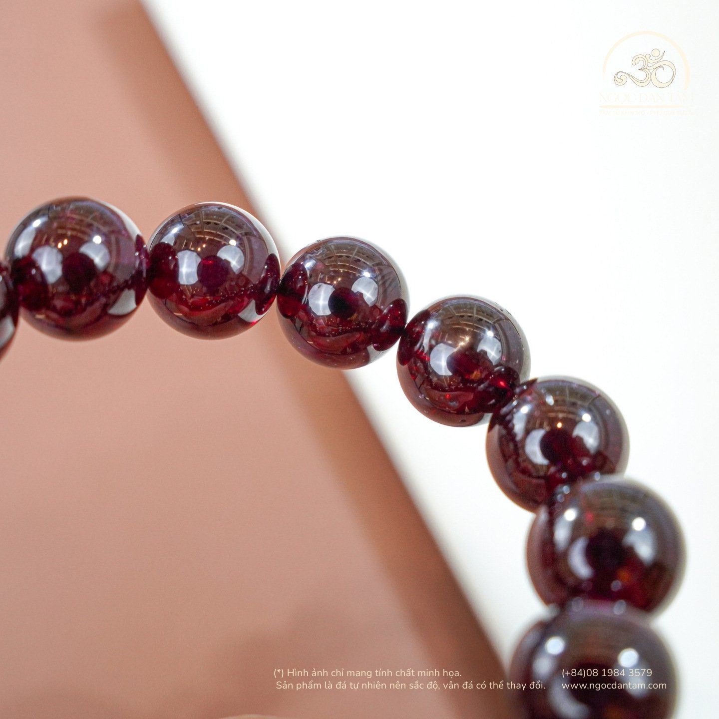  Vòng Tay Đá Garnet Tím 11mm 5A 