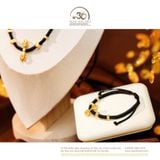  Vòng Tay + Vòng Cổ Thắt Dây Charm Chùy Kim Cang Bạc 925 Mạ Vàng Cao Cấp 
