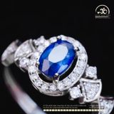  Nhẫn Bạc 925 Đính Đá Sapphire 4x6mm 