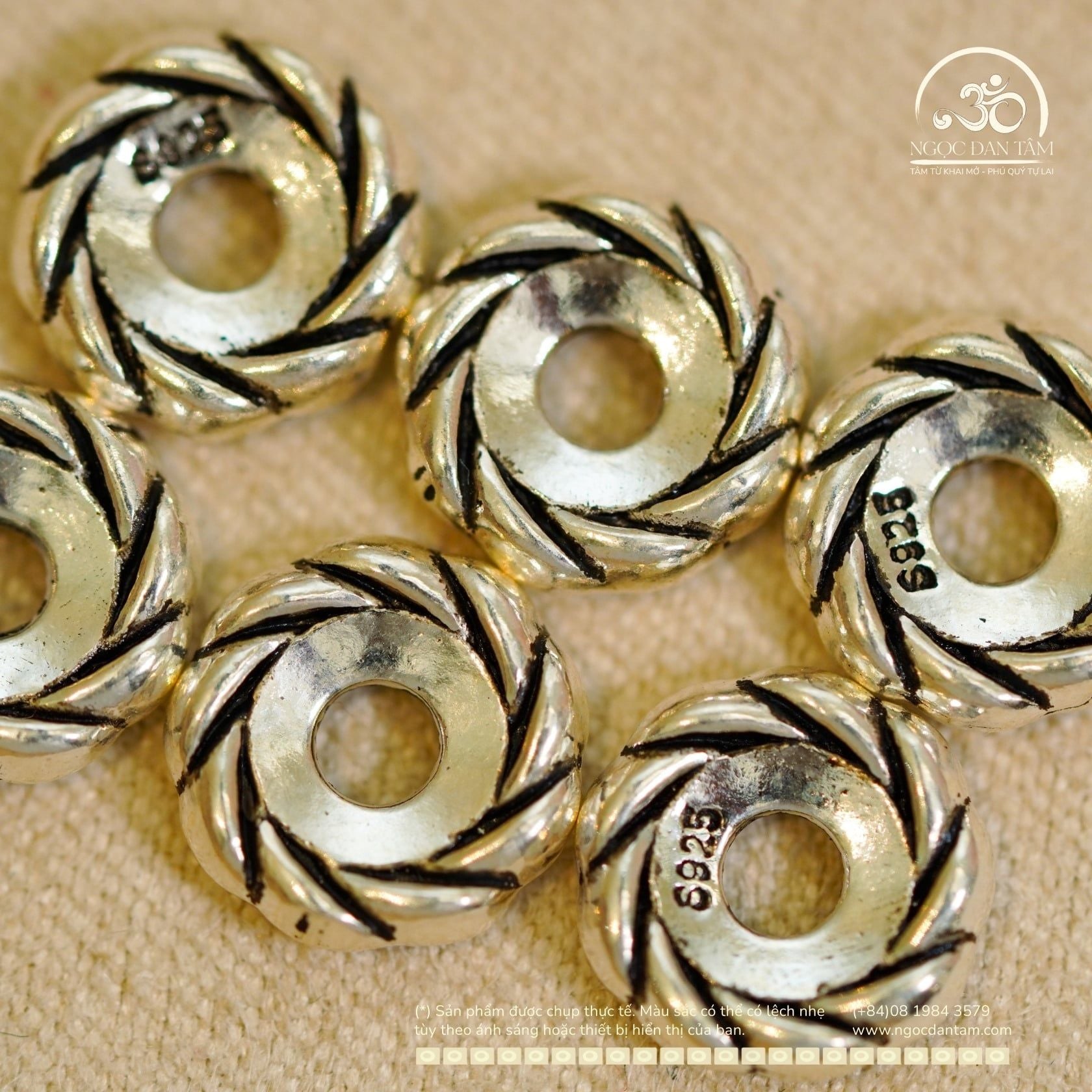  Charm Dẹp 10mm - Bạc 925 Cao Cấp 