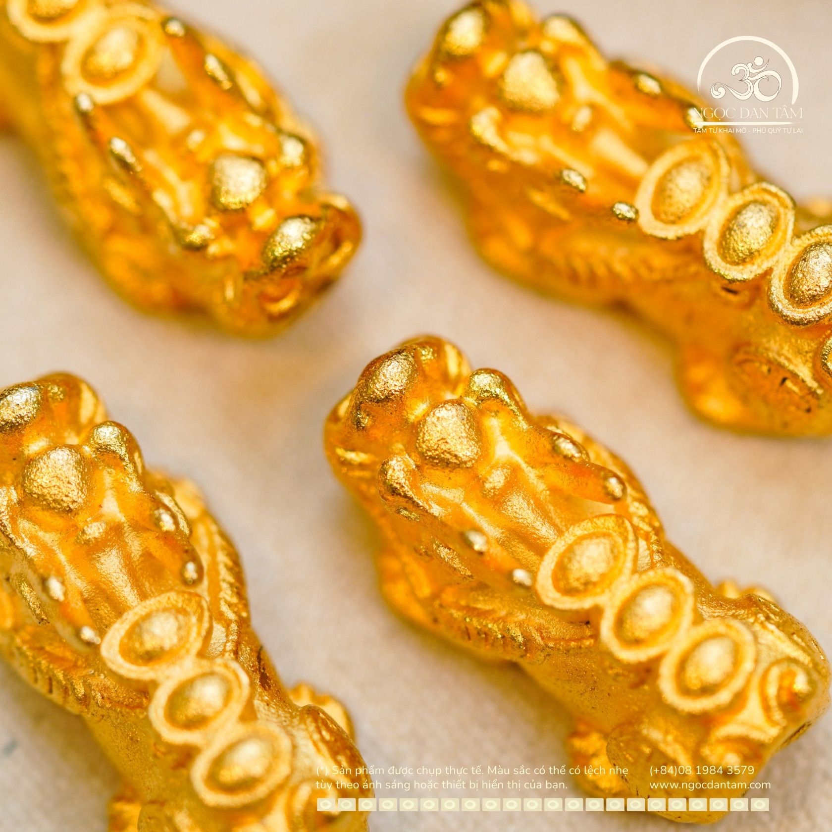  Tỳ Hưu 105T 24,24mm - Đồng Thau Mạ Vàng 999 Cao Cấp 