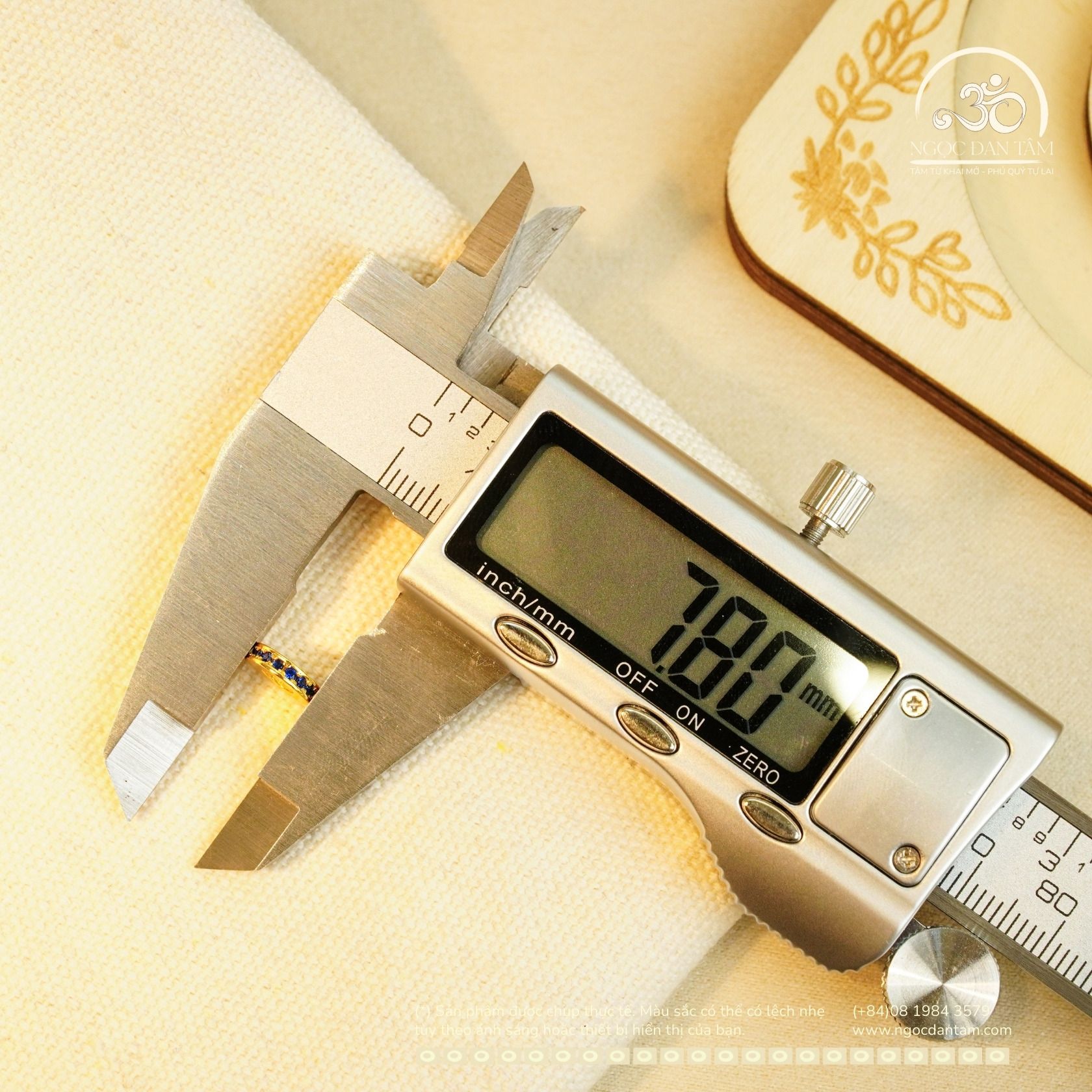  Charm Tròn Dẹp Xanh Đen 7.80mm - BẠC 925 Mạ Vàng Cao Cấp 