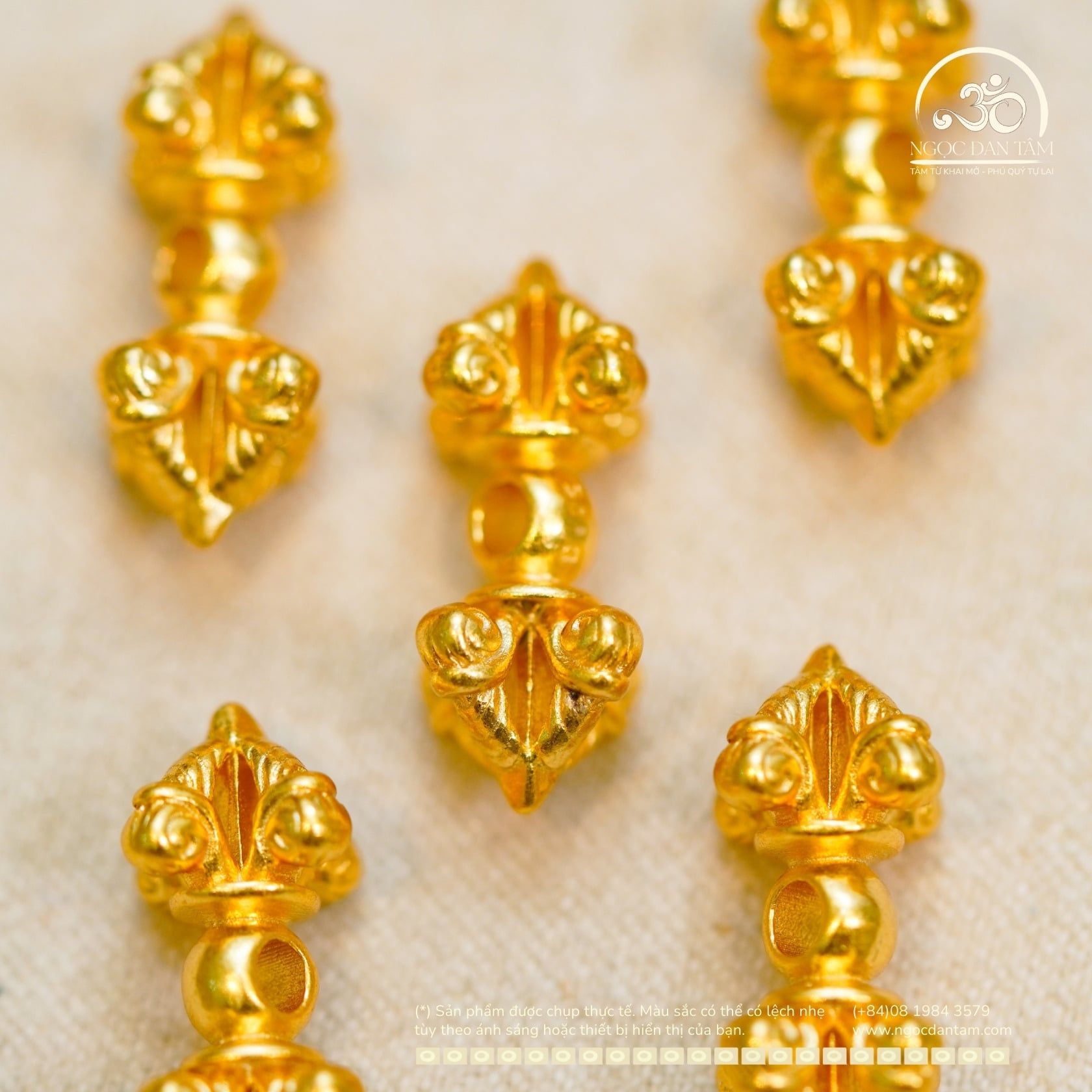  Chày Kim Cang Số 01 18,97mm - Bạc 925 Mạ Vàng Cao Cấp 