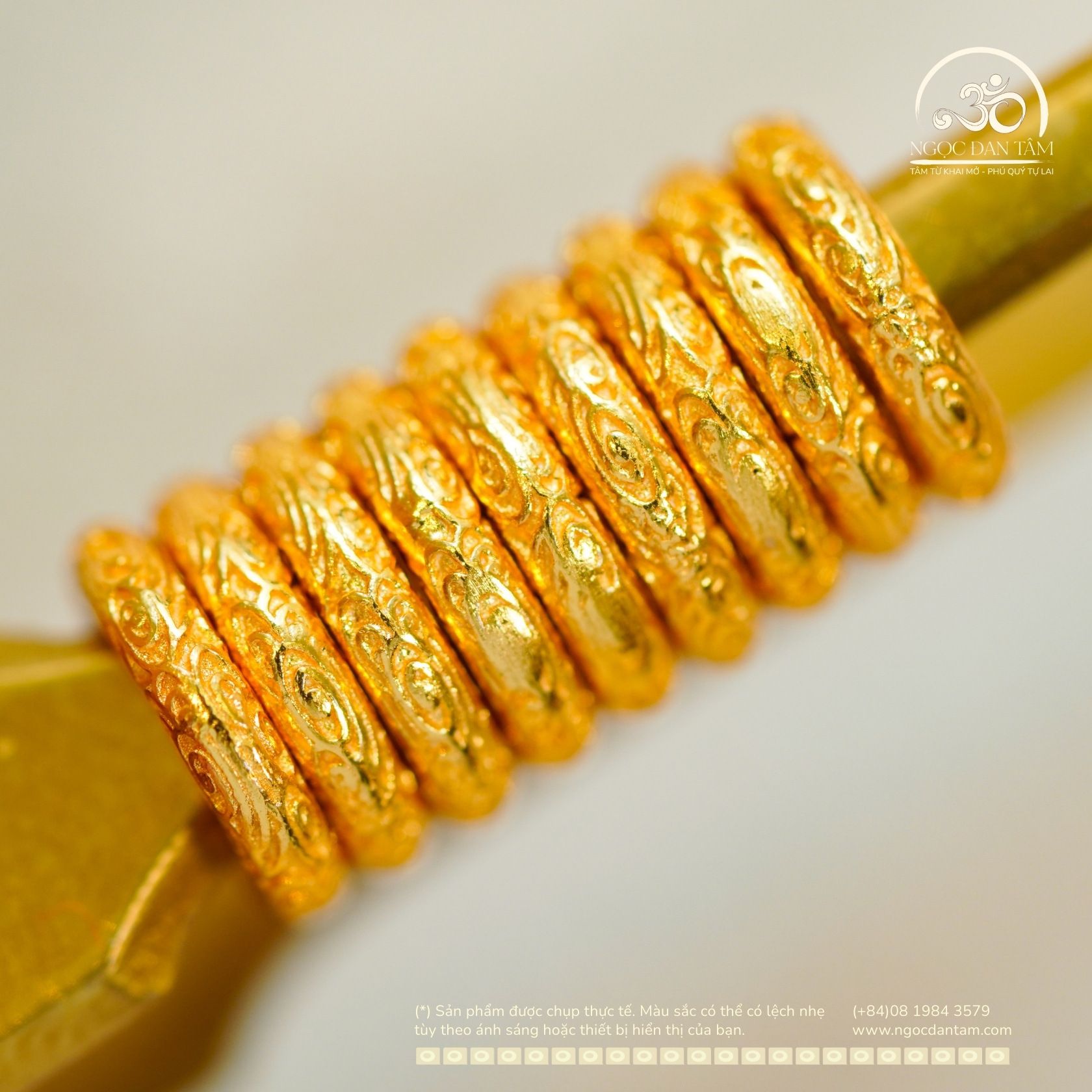  Charm Tròn Mạ Vàng 8mm - Bạc Mạ Vàng Cao Cấp 