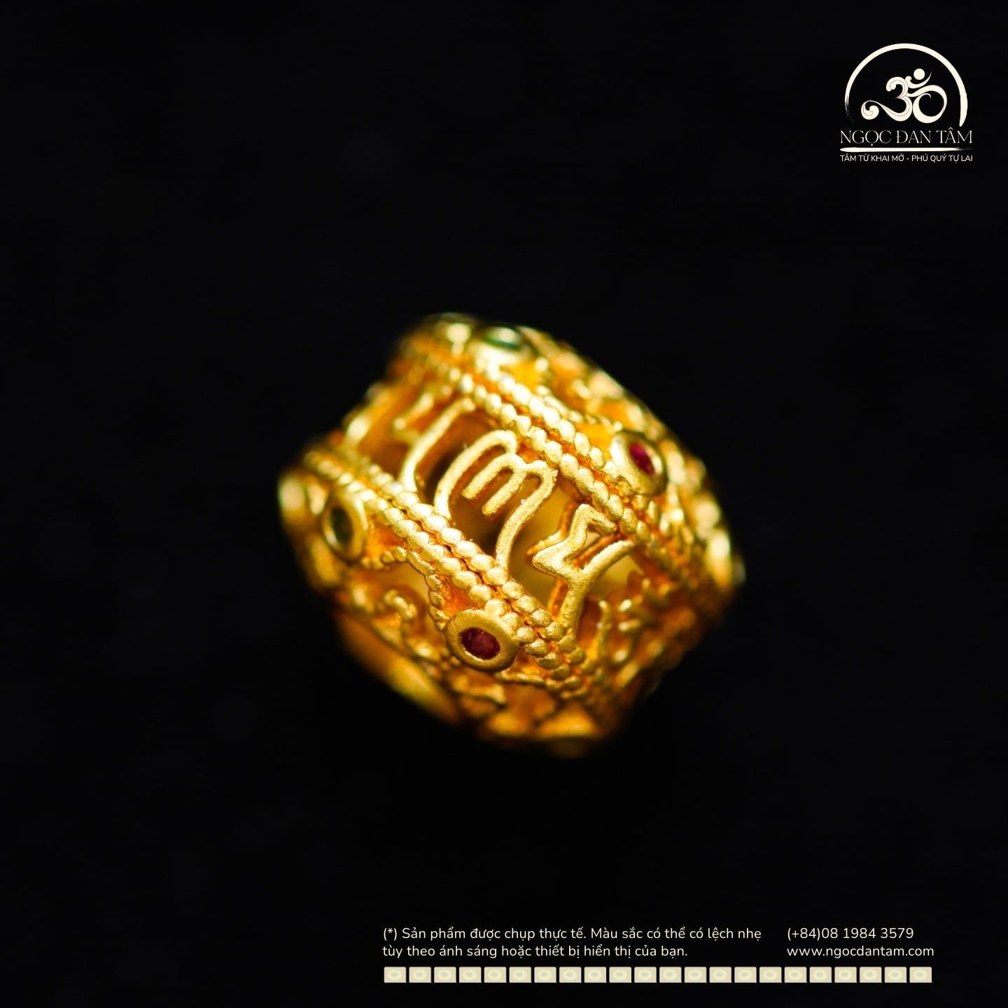  Charm Thùng Đính Ngọc 9,83mm - Kim Loại Mạ Vàng Cao Cấp 