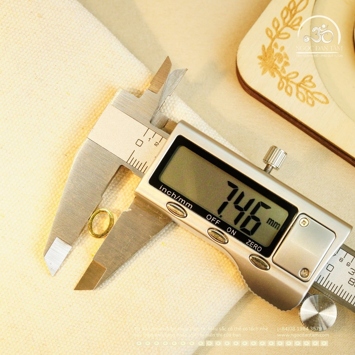  Charm Oval Mắt Dẹp 7.5mm - Bạc 925 Mạ Vàng Cao Cấp 