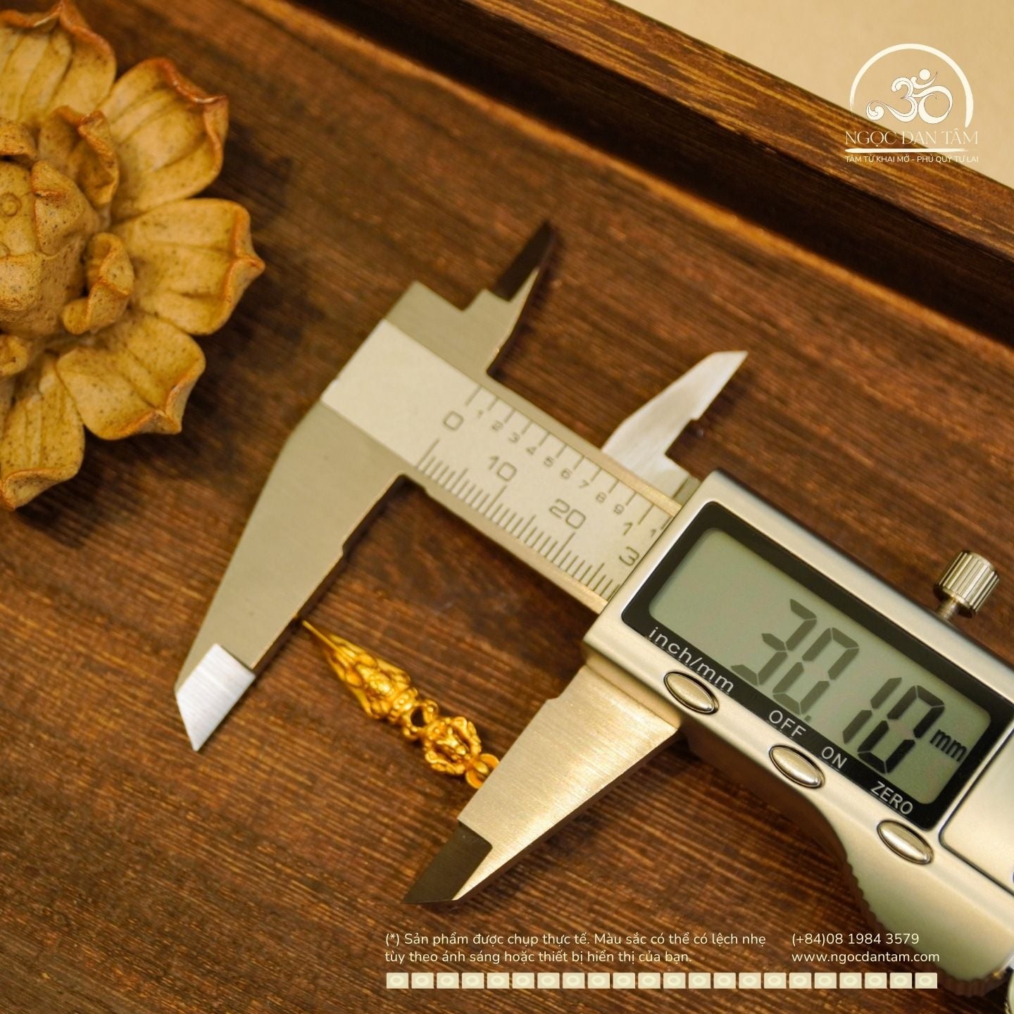  Chày Kim Cang Số 02 - Bạc 925 Mạ Vàng Cao Cấp 