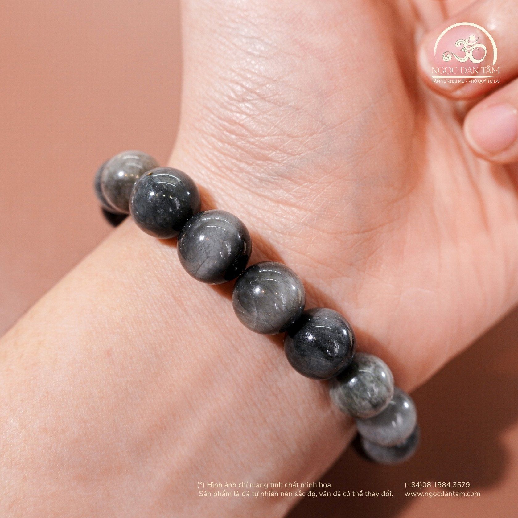  Vòng Tay Mắt Chim Ưng Xám 10mm 6A 