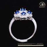  Nhẫn Bạc 925 Đính Đá Sapphire 3mm 