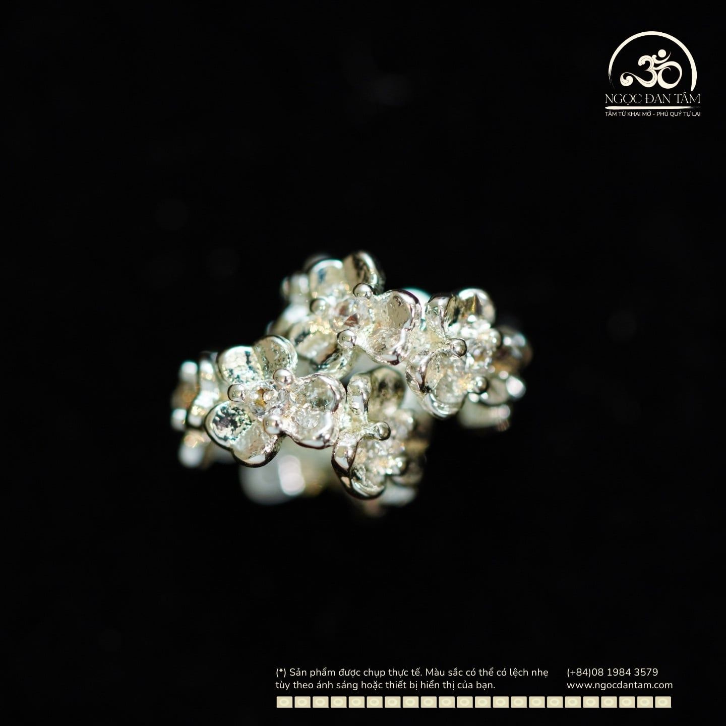  Charm Bạc Cỏ 3 Lá Nhỏ 8mm - Bạc Cao Cấp 