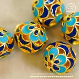  Charm Minh Châu Xanh - Kim Loại Mạ Vàng 