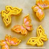  Charm Bướm Hồng 12,09mm - Kim Loại Mạ Vàng Cao Cấp 