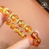 Vòng Tay Thạch Anh Vàng Hoa Bay 10mm 3A Phối Charm 