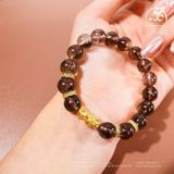  Vòng Tay Thạch Anh Khói 10mm 2A Phối Charm Tỳ Hưu 