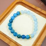  Vòng Tay Lưu Thủy (Aquamarine 7mm 3A & Apatite 8mm 2A) 