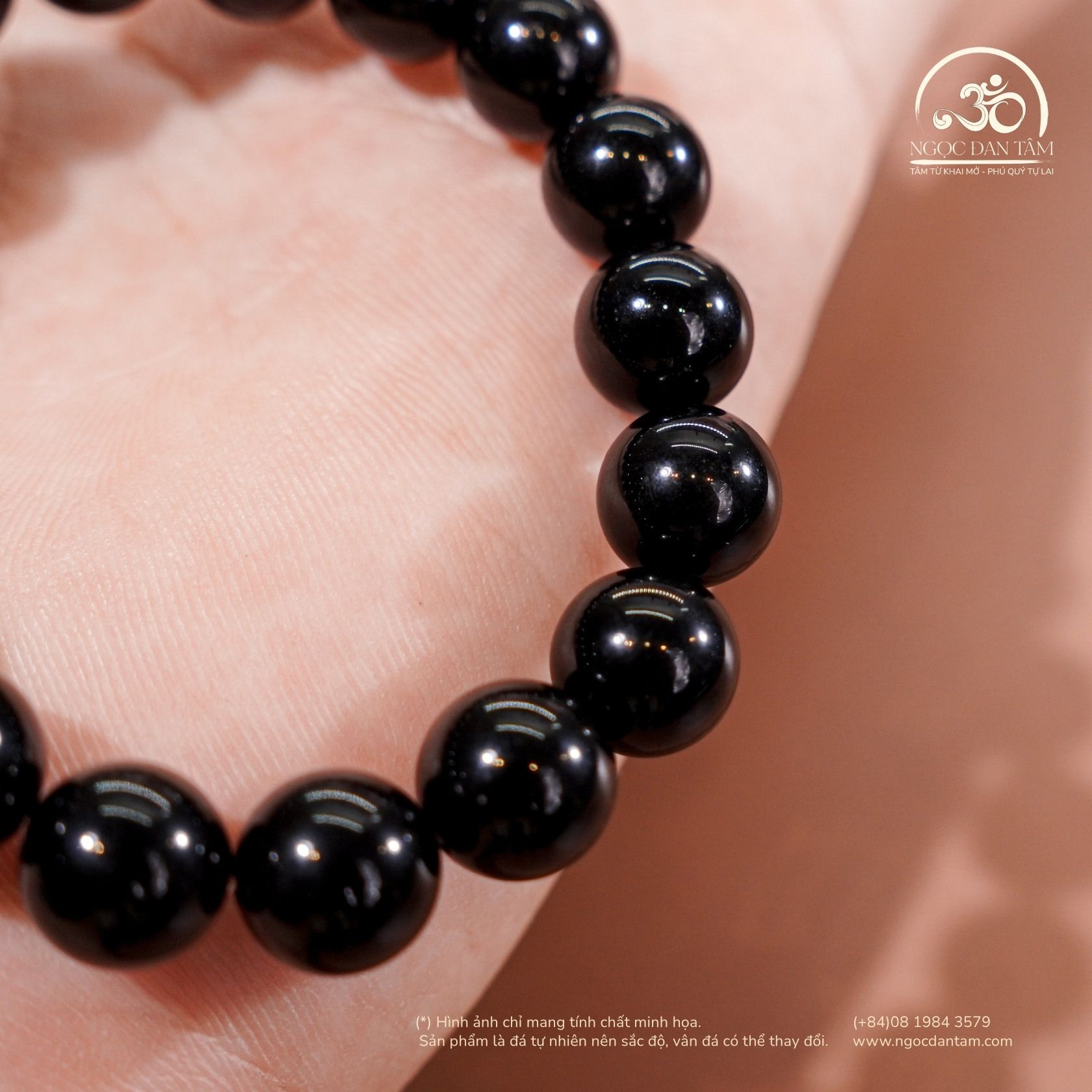  Vòng Tay Thạch Anh Đen 10mm 3A 